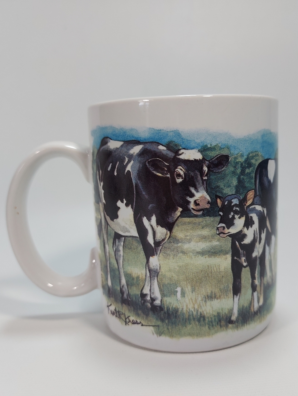 Otagiri Japan Holstein COW MUG Calf Coffee Cup Milk Dairy Barn Farm Pasture Vtg